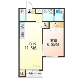 EMINAS北白川【1階】の間取り