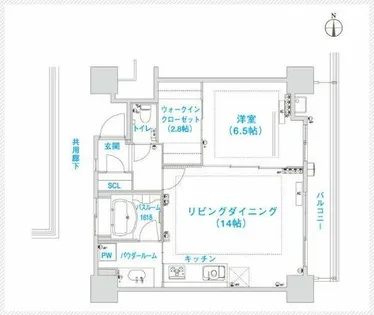 松屋タワー【14階】の間取り
