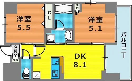 エステムプラザ神戸西Ⅳインフィニティ【5階】の間取り