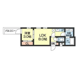 Cherim新瑞橋Lepont【0102号室】の間取り