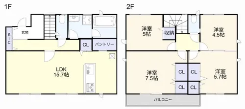 福岡県北九州市小倉南区朽網西1丁目【一戸建】の間取り