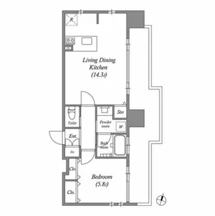 ファーストレジデンス栄【15階】の間取り