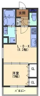 フォレストクリエオーレ城垣町弐番館【1階】の間取り