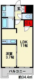 福岡県北九州市小倉北区白銀1丁目【マンション】の間取り