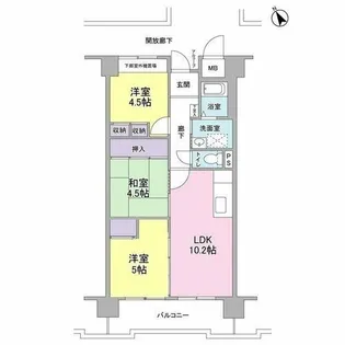 サニーコットン住之江【3階】の間取り