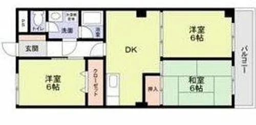 ドリーム中加賀屋【3階】の間取り