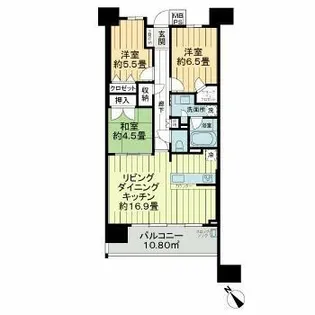 ライオンズ新瑞橋グランゲート【7階】の間取り