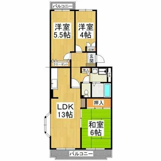 エミネンス立矢マンション【2階】の間取り