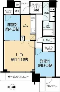 シエリアタワー千里中央【11階】の間取り