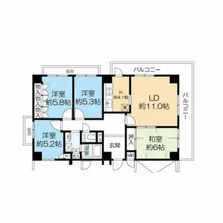 日商岩井石橋マンション【8階】の間取り
