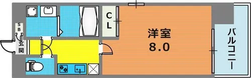 ウエンズ神戸【10階】の間取り