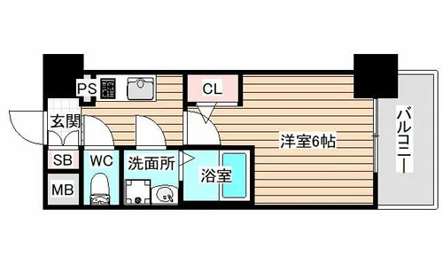 エスリード大阪デュアルゲート【12階】の間取り