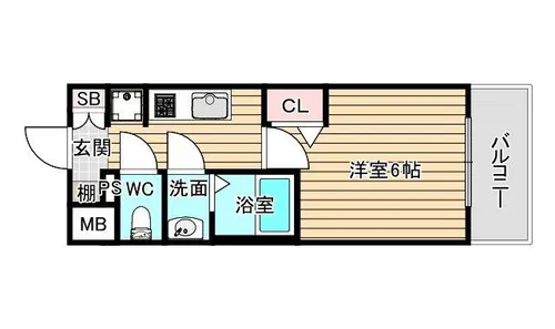 プレサンス塚本ベラビィ【4階】の間取り