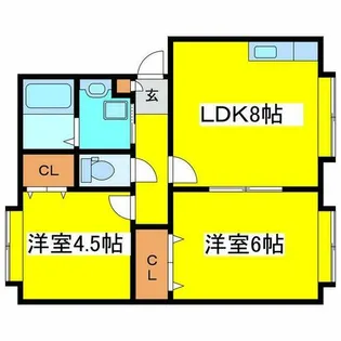 カステル北野【203号室】の間取り