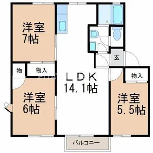アメニティー住吉 E【202号室】の間取り