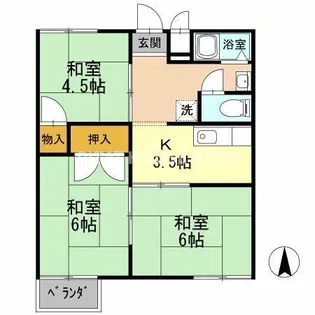 レスト北新川【B202号室】の間取り