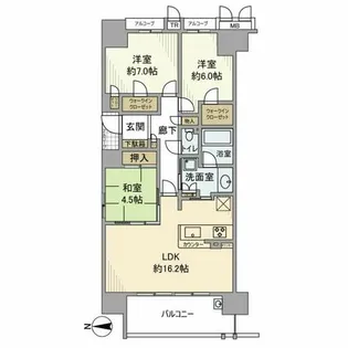 京都桂川つむぎの街グランスクエア【7階】の間取り
