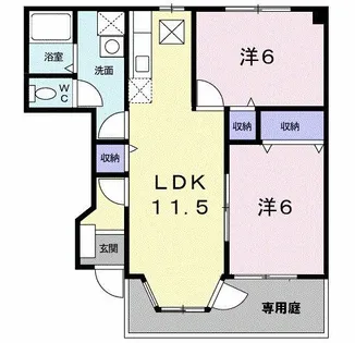 ドゥージャン【1階】の間取り