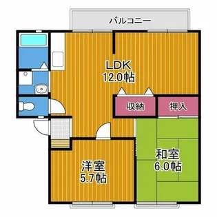 サンビレッジ杉山A【2階】の間取り