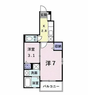 プチフローラ北野田Ⅲ【1階】の間取り