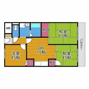 川辺マンション【3階】の間取り