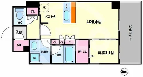アーバネックス同心【8階】の間取り