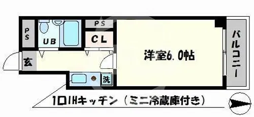 ライズ芦原橋【7階】の間取り