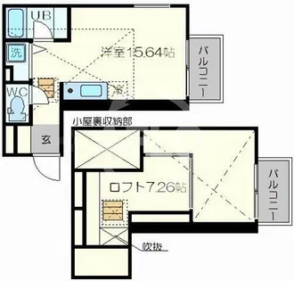 是空NAMBA NISHI【3階】の間取り