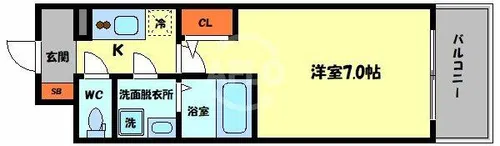 エスリード京橋グランテラス【5階】の間取り