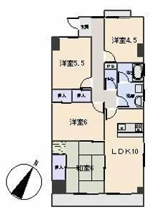 天神山マンションⅠ号館【501号室】の間取り
