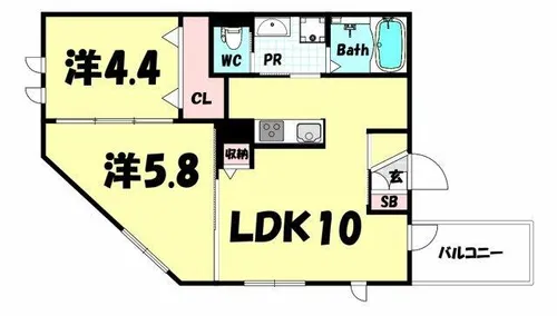 ビアンカ元町【4階】の間取り