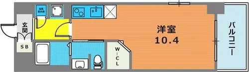 ラ・ウェゾン湊川公園【6階】の間取り
