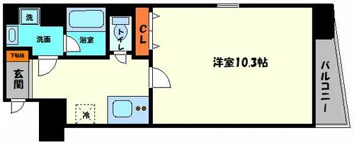 モンサンミッシェル北浜【7階】の間取り