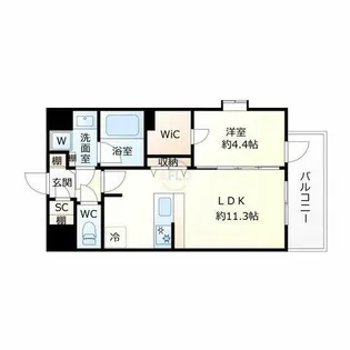 TOP COURT都島【8階】の間取り