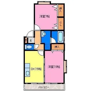 スリーウッドⅡ【101号室】の間取り