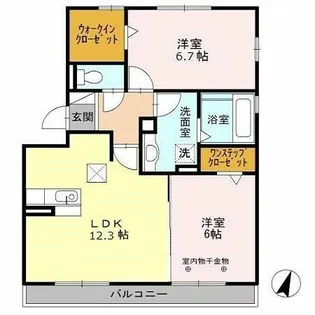 プール ボヌール B【1階】の間取り