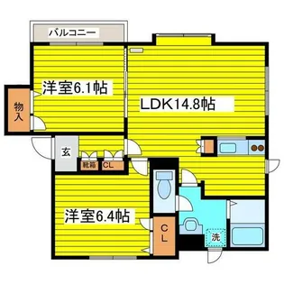 リバーフィールド【1階】の間取り