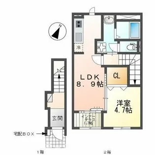エスターテ【2階】の間取り