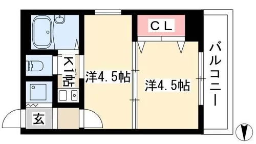 エスト葵南マンション【5A号室】の間取り
