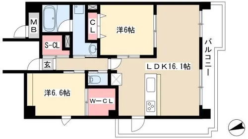 Epoch IKAI【601号室】の間取り