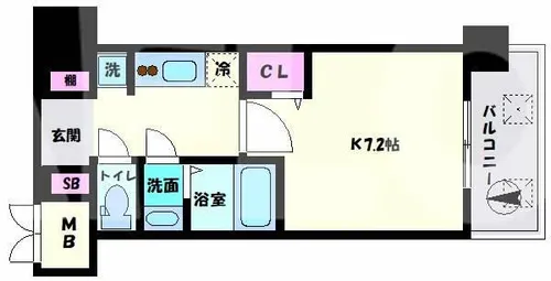スプランディッド難波SOUTH【4階】の間取り