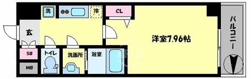 ラヴィータ難波元町【5階】の間取り