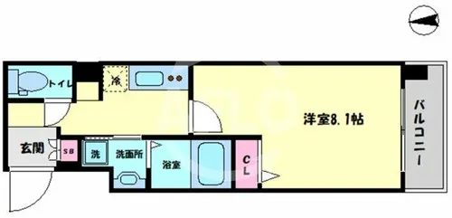 S-FORT難波西【11階】の間取り