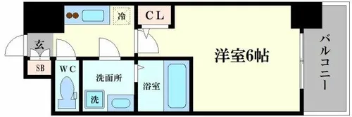 エスリード弁天町クレール【8階】の間取り