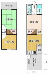 大阪府摂津市鳥飼下3丁目【テラスハウス】の間取り