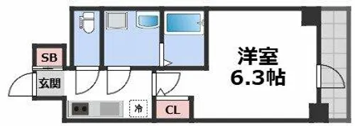 エスリード大阪NEXUS【4階】の間取り