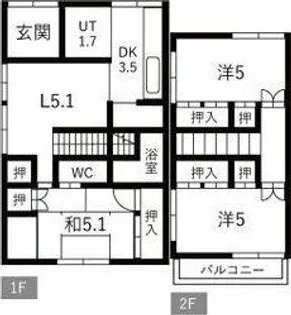 愛知県豊田市保見町南山【一戸建】の間取り