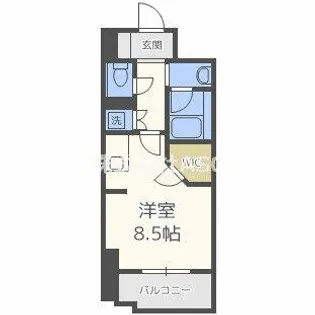 パークキューブ北浜【505号室】の間取り