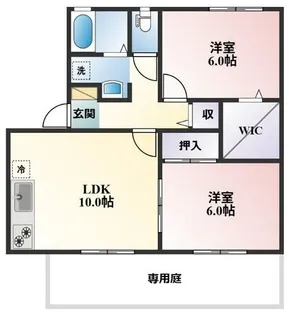 ハイカムールコクラ C棟【101号室】の間取り