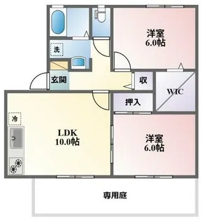 ハイカムールコクラ C棟【101号室】の間取り